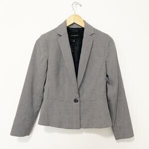 Banana Republic Black & White Houndstooth Blazer Jacket Size 2 Petite